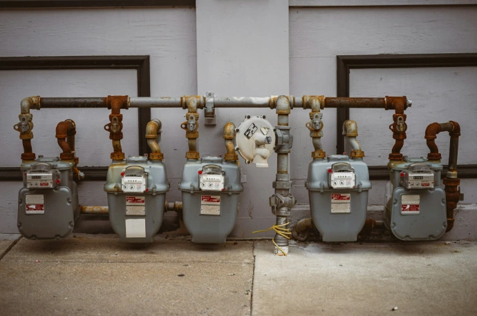 A couple of pipes that are next to each other